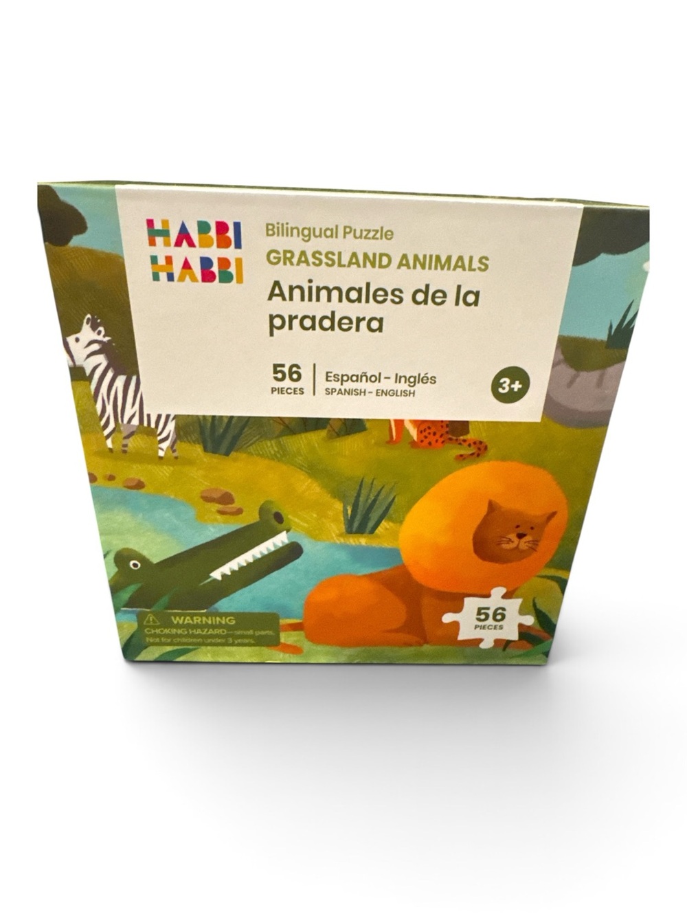 Grassland Animals Bilingual Puzzle - Green & Orange